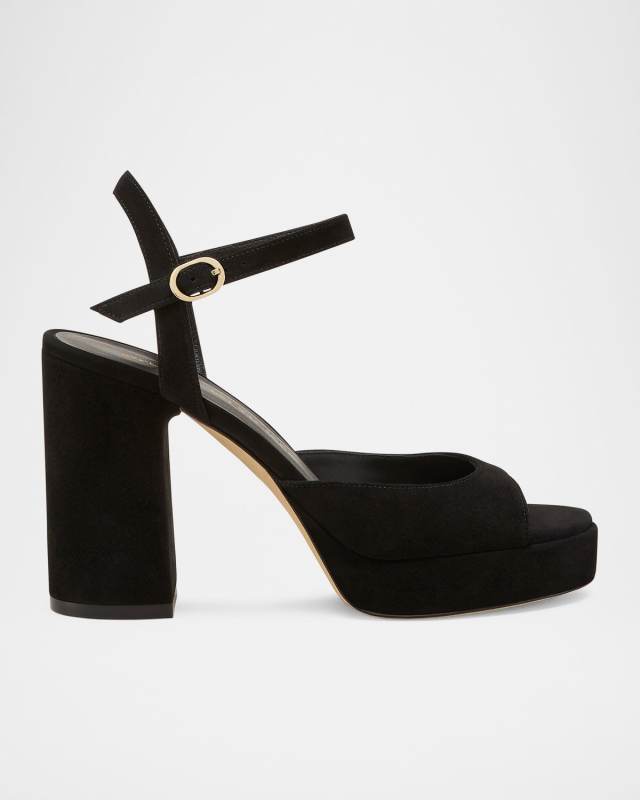 Dayna II Suede Ankle-Strap Platform Sandals